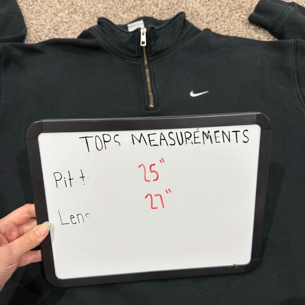 Men's Black Nike Solo Swoosh 1/4 Zip Fleece Pullover Sweatshirt Sz L DQ5209-010 - Picture 7 of 7